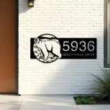 Custom Metal Polar Bear Wild animal wildlife Metal Address Sign, House number, Outdoor Number Signage, Yard Sign Address Plate