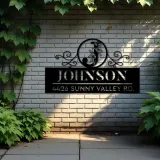 Custom Metal Monogram Letters family name Metal Address Sign House number Hanging Address Plaque Yard Sign Outdoor decor S40