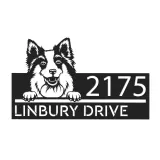 Custom Metal Icelandic Sheepdog dog Puppy Metal Address Sign House number Hanging Address Plaque Yard Sign Outdoor decor
