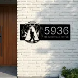 Custom Metal Bigfoot Sasquatch UFO Metal Address Sign, House number, Outdoor Number Signage, Yard Sign Address Plate