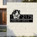 Custom Metal Peeking Guinea Pig Wild animal wildlife Metal Address Sign, House number, Outdoor Number Signage, Yard Sign Address Plate