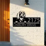 Custom Metal Bearded collie dog Puppy Metal Address Sign House number Hanging Address Plaque Yard Sign Outdoor decor