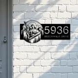 Custom Metal Snowboard Snowboarder winter sport Metal Address Sign, House number, Outdoor Number Signage, Yard Sign Address Plate