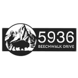 Custom Metal Bison buffalo on mountain Metal Address Sign, House number, Outdoor Number Signage, Yard Sign Address Plate