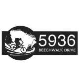 Custom Metal Mountain Bike Bicycle Cyclist Metal Address Sign, House number, Outdoor Number Signage, Yard Sign Address Plate