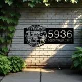 Custom Metal Welcome to our farm Metal Address Sign, House number, Outdoor Number Signage, Yard Sign Address Plate