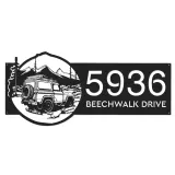 Custom Metal Offroad car mountain Metal Address Sign, House number, Outdoor Number Signage, Yard Sign Address Plate