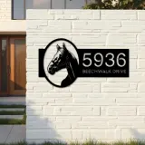 Custom Metal Horse head farm animal ranch Metal Address Sign, House number, Outdoor Number Signage, Yard Sign Address Plate