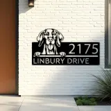 Custom Metal Vizsla Dog Cute puppy Metal Address Sign House number Hanging Address Plaque Yard Sign Outdoor decor