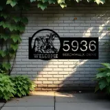 Custom Metal Goat Farmhouse ranch farm animal welcome Metal Address Sign, House number, Outdoor Number Signage, Yard Sign Address Plate