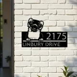 Custom Metal Peeking Ferret Wild animal wildlife Metal Address Sign, House number, Outdoor Number Signage, Yard Sign Address Plate