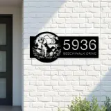 Custom Metal Beagle Cute dog puppy Metal Address Sign, House number, Outdoor Number Signage, Yard Sign Address Plate