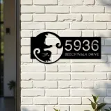 Custom Metal Yin Yang cat cute kitten pet Metal Address Sign, House number, Outdoor Number Signage, Yard Sign Address Plate