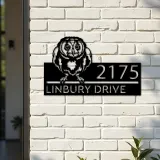 Custom Metal Peeking Owl Wild animal wildlife Metal Address Sign, House number, Outdoor Number Signage, Yard Sign Address Plate