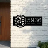 Custom Metal Cute Monkeys Wild animal wildlife Metal Address Sign, House number, Outdoor Number Signage, Yard Sign Address Plate