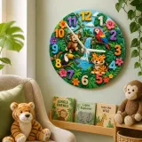 Jungle Safari Animal Kids Room Wall Clock