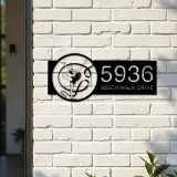 Custom Metal Gymnastic ballet dancer Metal Address Sign Custom House number Hanging Address Plaque Yard Sign Outdoor