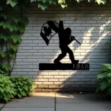 Custom Metal Bigfoot Sasquatch With Canada Flag Metal Address Sign Custom Hanging Address Plaque Yard Sign Outdoor Sign