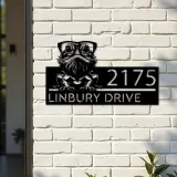 Custom Metal Bearded Dragon Metal Address Sign, House number, Outdoor Number Signage, Yard Sign Address Plate