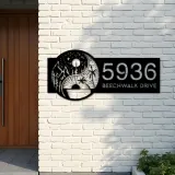 Custom Metal Yin Yang sun and moon Address Sign House number Hanging Address Plaque Yard Sign Outdoor Sign