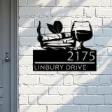 Custom Metal Gentlemen Club bar Metal Address Sign, House number, Outdoor Number Signage, Yard Sign Address Plate