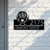 Custom Metal Peeking Owl Wild animal wildlife Metal Address Sign, House number, Outdoor Number Signage, Yard Sign Address Plate