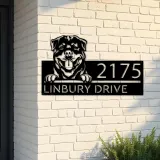 Custom Metal Rottweiler Dog Cute puppy Metal Address Sign House number Hanging Address Plaque Yard Sign Outdoor decor