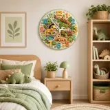 Cute Reptile and Turtle Kids Room Wall Clock