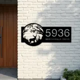 Custom Metal Deer in Woodland wild life Metal Address Sign, House number, Outdoor Number Signage, Yard Sign Address Plate