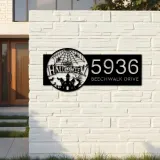 Custom Metal Happy halloween Metal Address Sign, House number, Outdoor Number Signage, Yard Sign Address Plate
