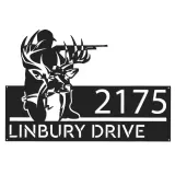 Custom Metal Deer hunter deer hunting Metal Address Sign, House number, Outdoor Number Signage, Yard Sign Address Plate