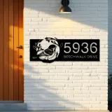 Custom Metal Bird on tree branch Metal Address Sign, House number, Outdoor Number Signage, Yard Sign Address Plate