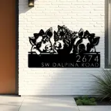 Custom Metal Pigs farmhouse farm animal ranch Metal Address Sign, House number, Outdoor Number Signage, Yard Sign Address Plate