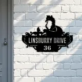 Custom Metal Cute Fox Wild animal wildlife Metal Address Sign, House number, Outdoor Number Signage, Yard Sign Address Plate