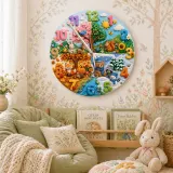 Four Seasons Woodland Animals Kids Room Wall Clock