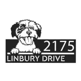 Custom Metal Cavachon dog Puppy Metal Address Sign House number Hanging Address Plaque Yard Sign Outdoor decor