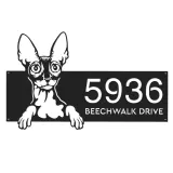 Custom Metal Cornish rex Cute peeking cat kitten Metal Address Sign, House number, Outdoor Number Signage, Yard Sign Address Plate