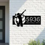 Custom Metal Volleyball player Metal Address Sign, House number, Outdoor Number Signage, Yard Sign Address Plate