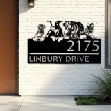 Custom Metal Chicken Cow horse rabbit farmhouse farm animals Metal Address Sign, House number, Outdoor Number Signage, Yard Sign Address Plate