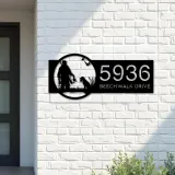 Custom Metal Duck hunting hunter and dog Metal Address Sign, House number, Outdoor Number Signage, Yard Sign Address Plate