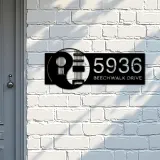 Custom Metal Yin Yang Guitar guitarist player Metal Address Sign, House number, Outdoor Number Signage, Yard Sign Address Plate