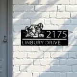 Custom Metal Peeking Lion Cub Wild animal wildlife Metal Address Sign, House number, Outdoor Number Signage, Yard Sign Address Plate