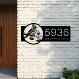 Custom Metal Blue jay bird Metal Address Sign Custom Hanging Address Plaque House number Yard Sign Outdoor Sign
