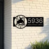 Custom Metal Drummer Drum kit music notes Metal Address Sign Custom House number Hanging Address Plaque Yard Sign Outdoor Sign