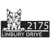 Custom Metal Red Heeler Dog Cute puppy Metal Address Sign House number Hanging Address Plaque Yard Sign Outdoor decor