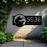 Custom Metal Duck hunting Hunter and dog Metal Address Sign Custom House number Hanging Address Plaque Yard Sign Outdoor