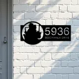 Custom Metal Jazz band musician Metal Address Sign, House number, Outdoor Number Signage, Yard Sign Address Plate