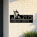 Custom Metal Peeking Horse farm animal ranch Metal Address Sign, House number, Outdoor Number Signage, Yard Sign Address Plate