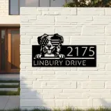 Custom Metal Australian Shepherd dog US glasses Metal Address Sign House number Hanging Address Plaque Yard Sign Outdoor decor