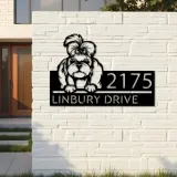 Custom Metal Shih Tzu dog Puppy Metal Address Sign House number Hanging Address Plaque Yard Sign Outdoor decor